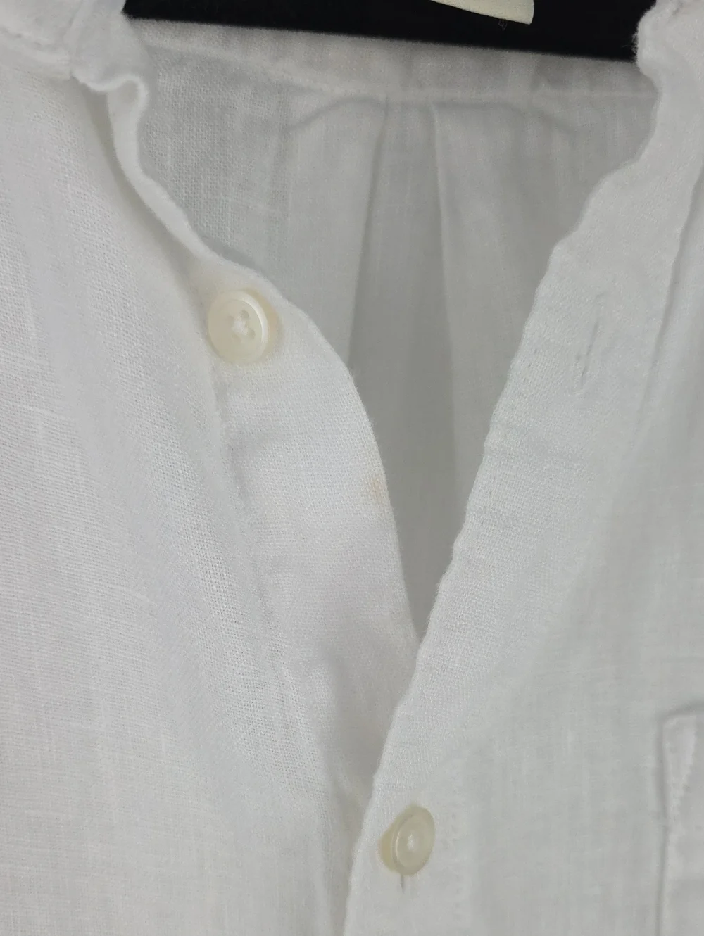 Thom Aaron 100% Linen Men's White Short-Sleeve Button Down Shirt Size Medium